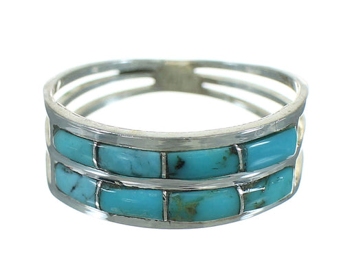 Authentic Sterling Silver Turquoise Inlay Ring